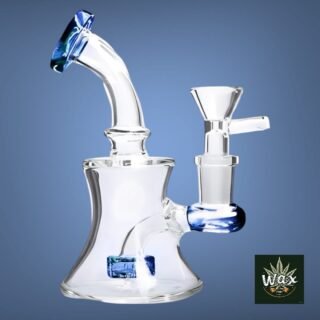 Bong de vidrio grande 16 cm para agua – Azul | Vidrio resistente y diseño funcional