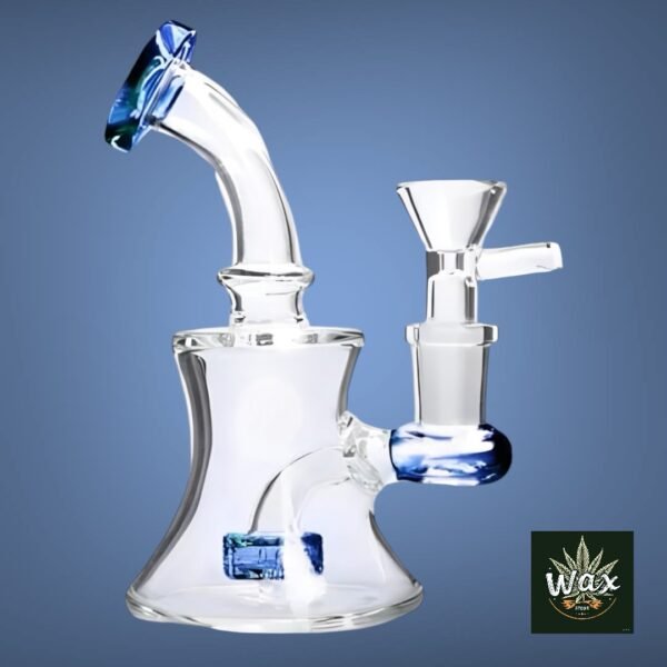 Bong de vidrio grande 16 cm para agua – Azul | Vidrio resistente y diseño funcional