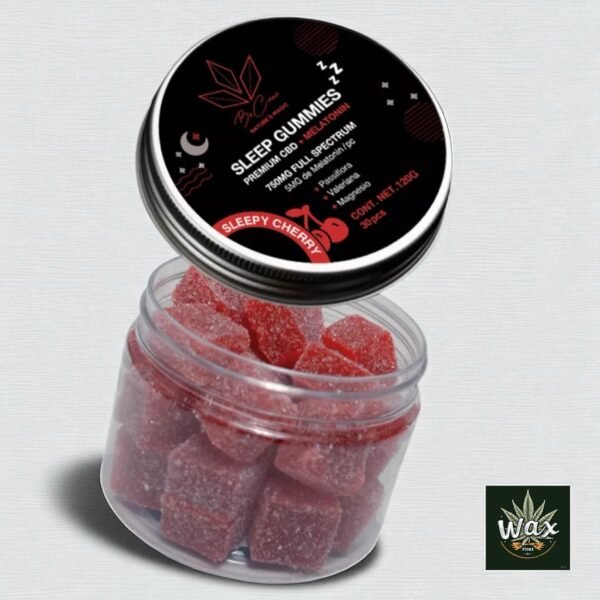 Be Cana | Gomitas para dormir con CBD | 30 mg por pieza + Melatonina | 30 piezas – Cereza