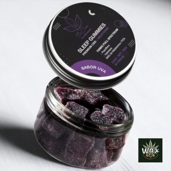 Be Cana | Gomitas para dormir con CBD | 30 mg por pieza + Melatonina | 30 piezas – Uva