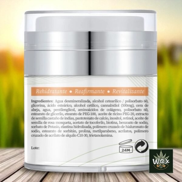 Crema facial para pieles mixtas y secas | CBD, ácido hialurónico y colágeno | Hidratante y Antiarrugas | Esencia Mental