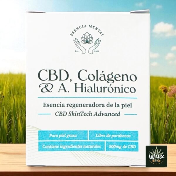 Crema facial para pieles grasas | CBD, ácido hialurónico y colágeno | Hidratante y Antiarrugas | Esencia Mental
