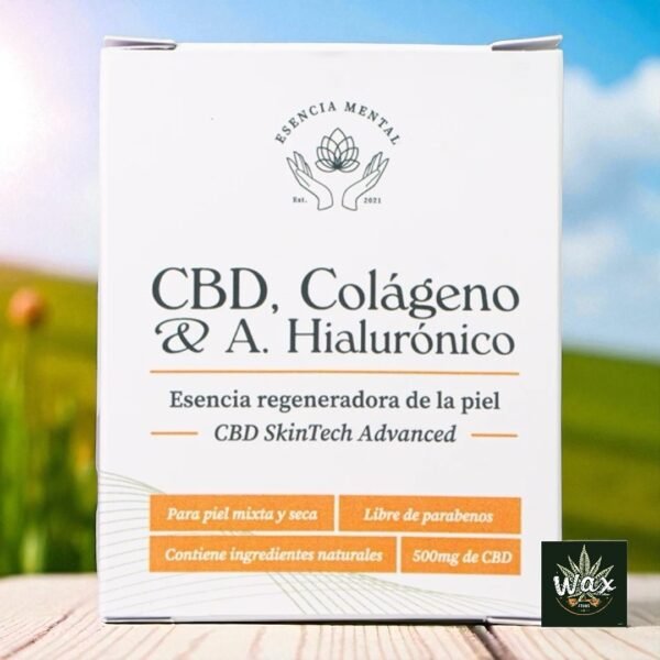 Crema facial para pieles mixtas y secas | CBD, ácido hialurónico y colágeno | Hidratante y Antiarrugas | Esencia Mental