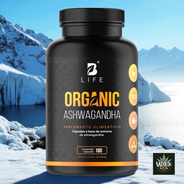 Organic Ashwagandha | Extracto de Ashwagandha Orgánica | 180 Cápsulas